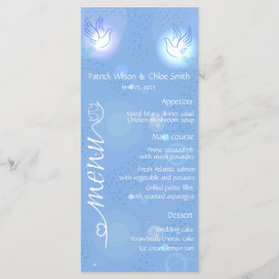 White wedding dove with lighting menu