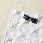 White Wedding Dress Gown Bridal Shower Bride Gift Beach Towel<br><div class="desc">Great for summertime fun! Beach towel features an original marker illustration of a white wedding gown, with BRIDE in a pretty font. Lots of additional beach towel designs are also available from this shop. This design is also available on other products.Don't see what you're looking for? Need help with customisation?...</div>