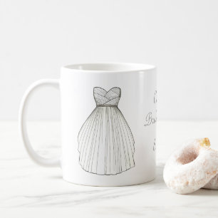 White Wedding Dress Gown Bride Bridal Shower Mug