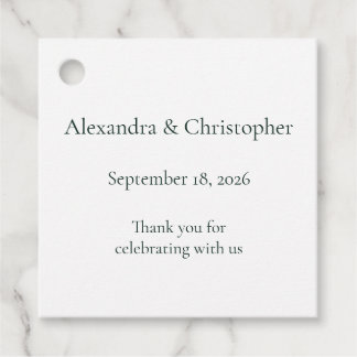 White Wedding Favour Tag