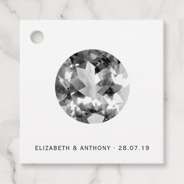 White Wedding Favour Tags (Front)