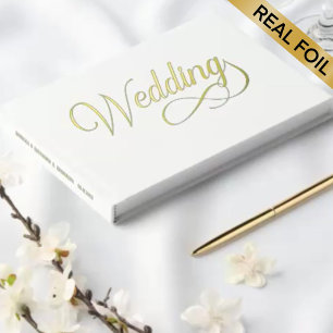 White Wedding Foil Guestbook