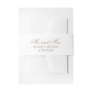 White Wedding Invitation Belly Band