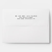 White Wedding Invitation Pre Printed Back Flap