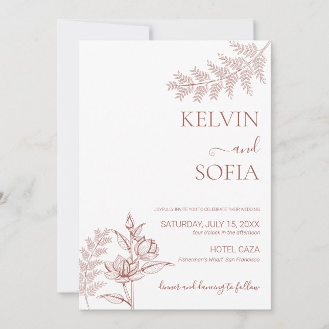 White wedding invitation Wedding Invitation (Front)