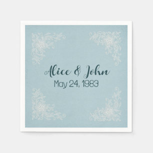 White Wedding Lace Corners Napkin