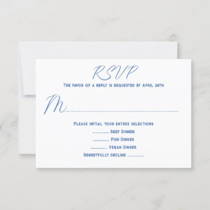 White Wedding Menu Reply Cards