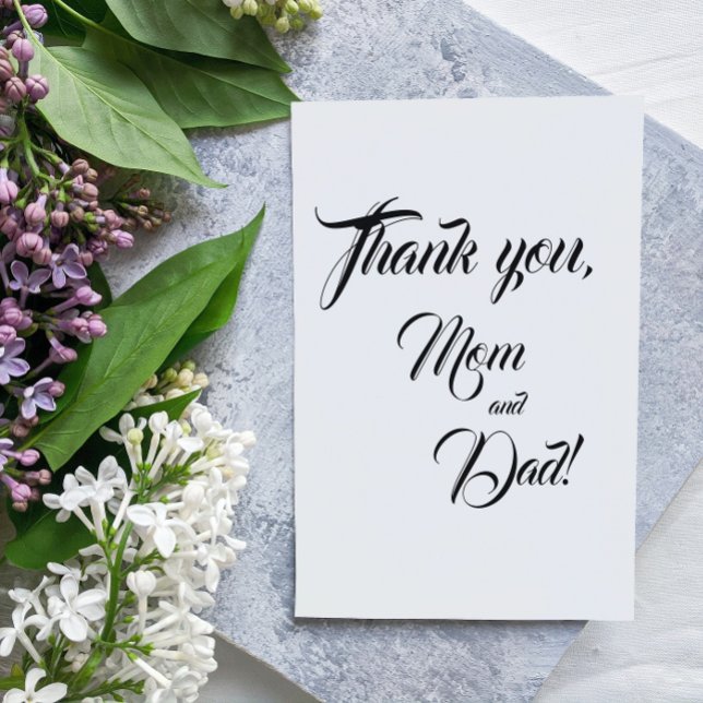 White Wedding Mom and Dad Thank You Foil Card (In Situ Wedding)