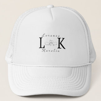 White Wedding Monogram Simple Elegant Minimalist  Trucker Hat
