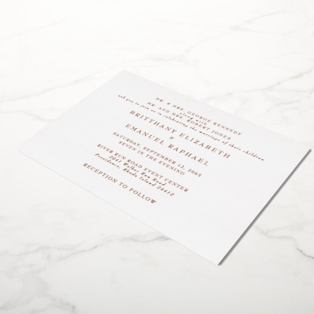 White Wedding  One Venue Rose Gold Foil (Rotated)