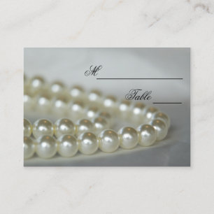 White Wedding Pearls Place Cards