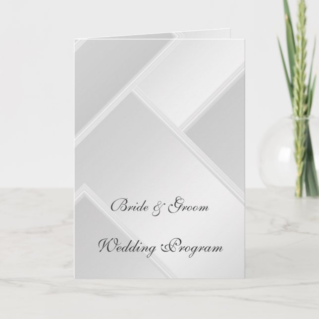 White Wedding Program Programme (Front)