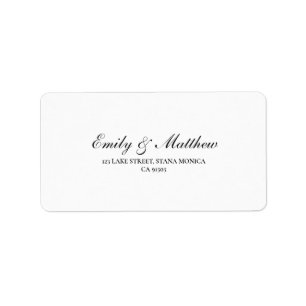 White Wedding Return Address Labels