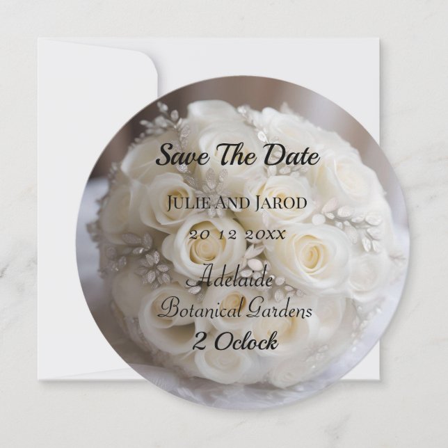 White Wedding Rose Topiary Ball,  (Front)