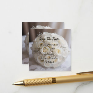 White Wedding Rose Topiary Ball, Enclosure Card