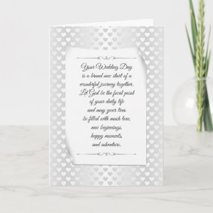 White Wedding Satin Sheen Hearts Card