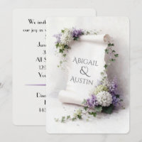 White Wedding Scroll with Floral Border
