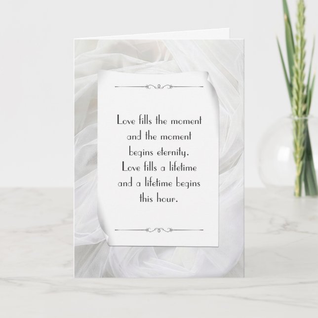 White Wedding Tulle Abstract Card (Front)