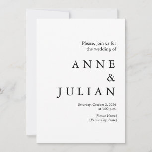 White Wedding with a photo & QR Code Invitation