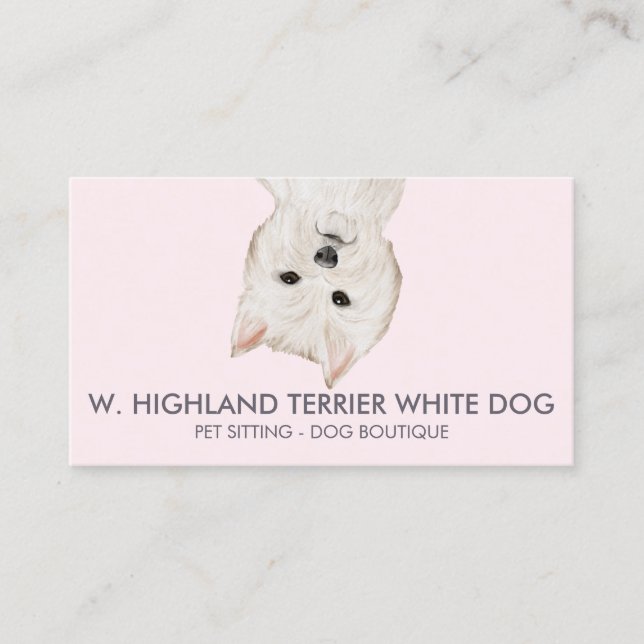 White West Highland Terrier Dog Business Card (Front)