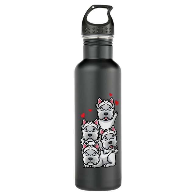 White West Highland Terrier Dog Kawaii 710 Ml Water Bottle (Front)