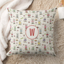 White Westies with Accessories Whimsical Monogram