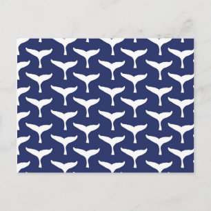 White Whale Tail Sea Animal Blue Ocean Marine Postcard