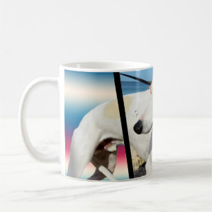 White Whippet Dog Dimensional Art, Coffee Mug
