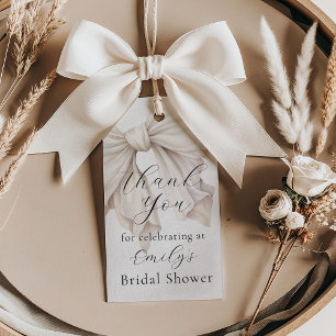 White White Bow Bridal Shower Thank You Gift Tags