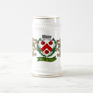 White/Whyte Irish Shield Beer Stein