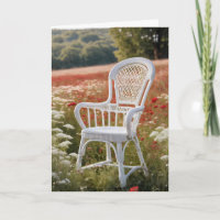 White Wicker Chair In Meadow for Birthday