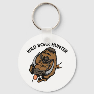 White Wild Boar Hunter Key Ring