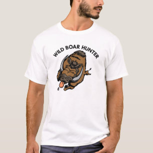 White Wild Boar Hunter T-Shirt