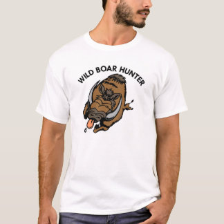 White Wild Boar Hunter T-Shirt