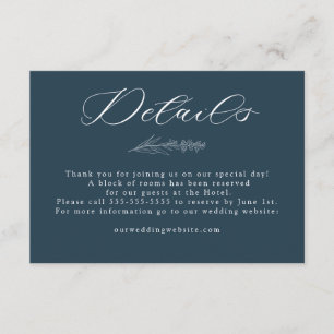 White Wild Flowers   Boho Chic Wedding Details Enclosure Card