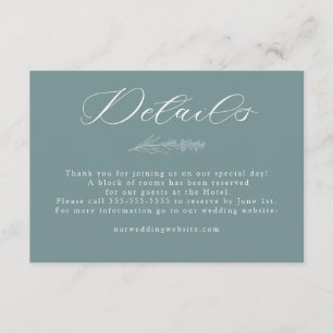 White Wild Flowers   Boho Chic Wedding Details Enclosure Card