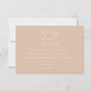 White Wild Flowers   Boho Chic Wedding RSVP Card