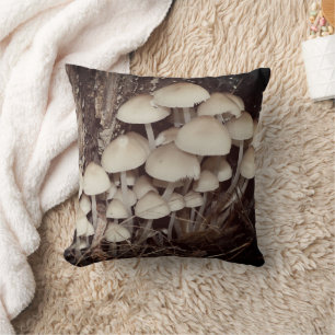 White Wild Mushroom Cluster Cushion