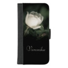 White Wild Rose on a Dark Background. Your Name.