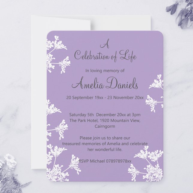 White wildflower Celebration of Life Announcement (Creator Uploaded)