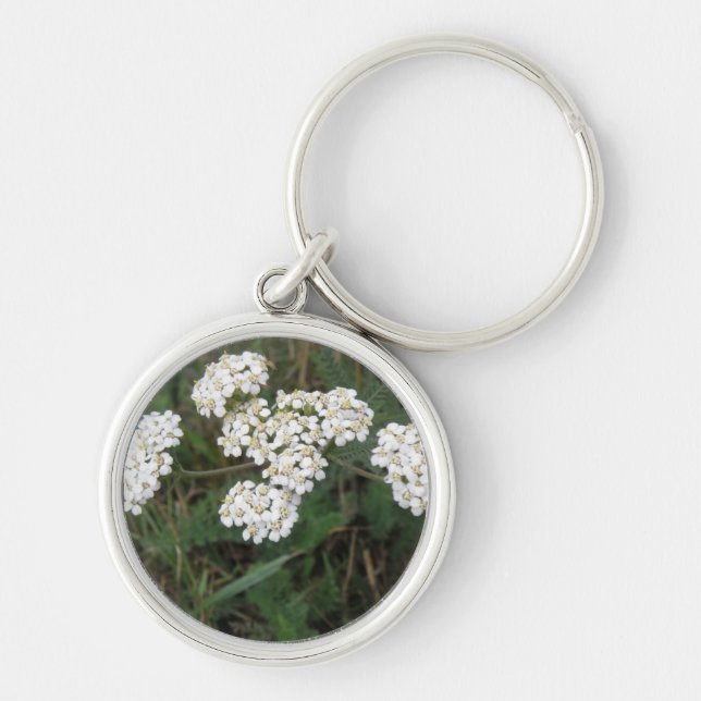 White Wildflowers Keychain (Front)