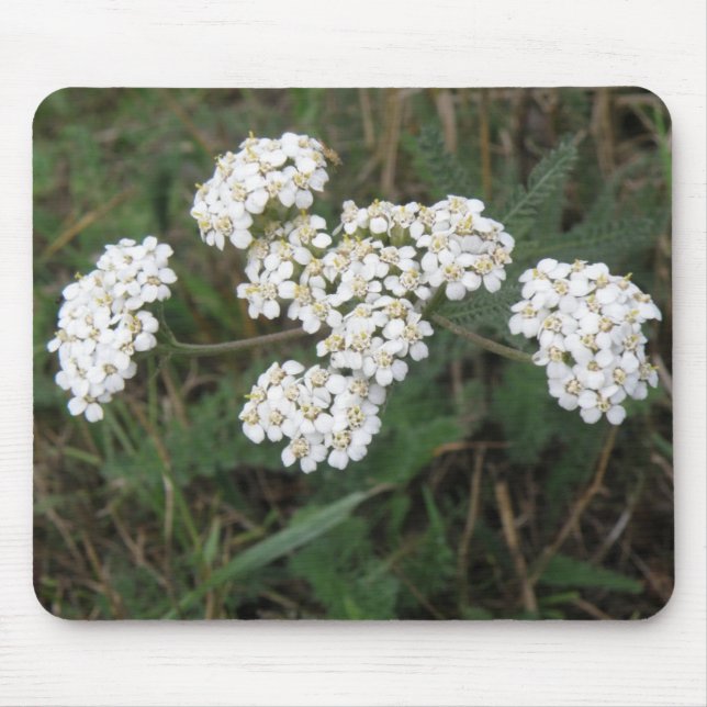 White Wildflowers Mousepad (Front)
