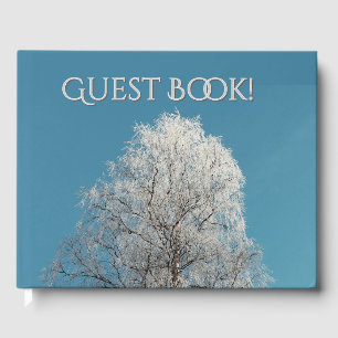  White Willow Tree Against Cloudless Blue Sky Guest Book