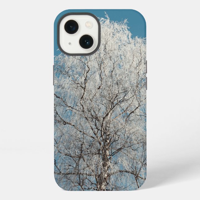  White Willow Tree Against Cloudless Blue Sky iPhone Case (Back)