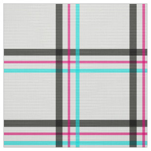 White Windowpane Plaid Grid Pattern Fabric