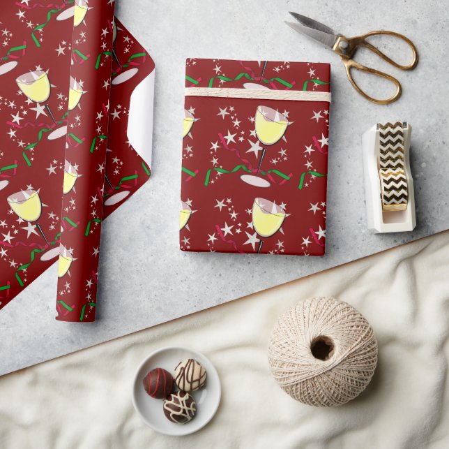 White Wine Christmas Wrapping Paper (Crafts)