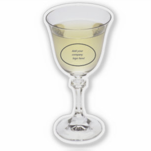 White Wine Custom Cut Decal Sticker w/ YOUR LOGO