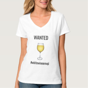 White Wine Emoji Wanted T Shirt