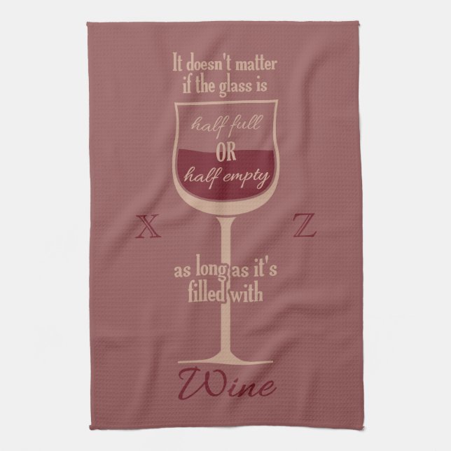 White Wine Glass custom kitchen towel (Vertical)