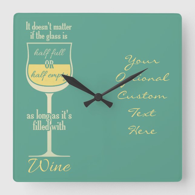 White Wine Glass custom wall clock (Front)